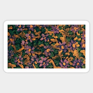 Lavender and Gold flowers Acrylic Hand Painted Art Work Sticker